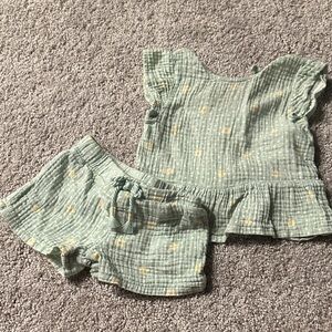 Kids Matching Set in Green and Yellow